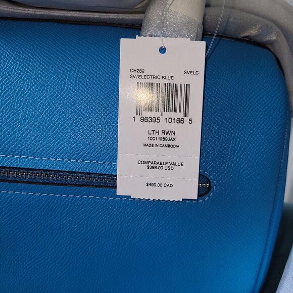 Coach rowan satchel CH282 SV/Electric Blue with wallet NWT - Picture 8 of 11